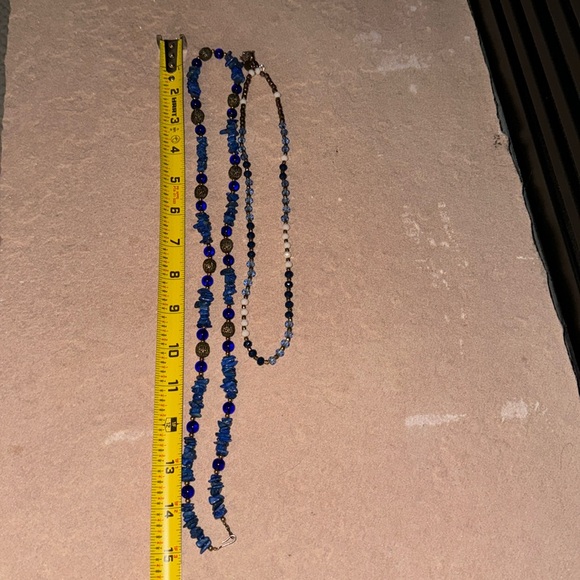 Two Denim Friendly Multi-Color Multi-Bead Coordinating Necklaces - Picture 15 of 16